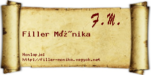 Filler Mónika névjegykártya